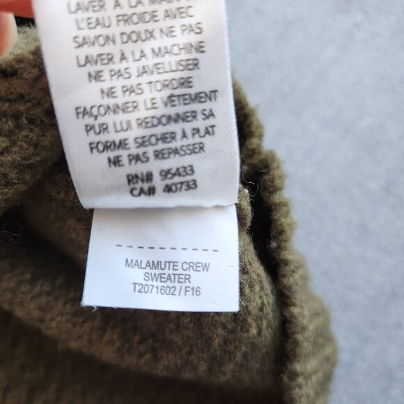 EUC Toad & Co Malamute Lambswool Waffle Knit Crew Sweater Elbow-Patch Green - Picture 8 of 8